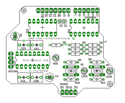   Arduino, link the DC electric machine to motorss pin of the shield